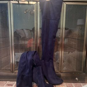 Navy Blue Aldo Knee Boots